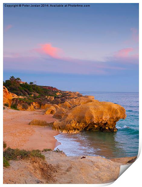 Evening light at Galé beach. Print by Peter Jordan