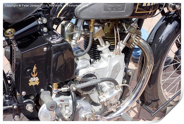  Vincent HRD 500cc Motor Cycle Engine Print by Peter Jordan