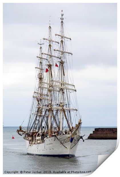 The Norwegian Full rigged three masted sail traini Print by Peter Jordan