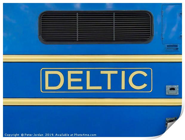 Deltic name yellow on blue on a preserved historic Print by Peter Jordan