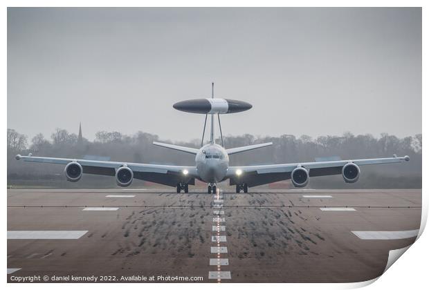 Royal Air Force E-3D head on Print by daniel kennedy