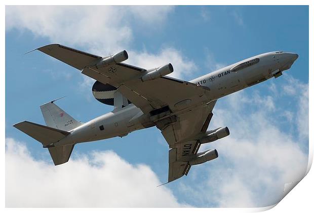 NATO E-3A Sentry departs RAF Waddington Print by daniel kennedy