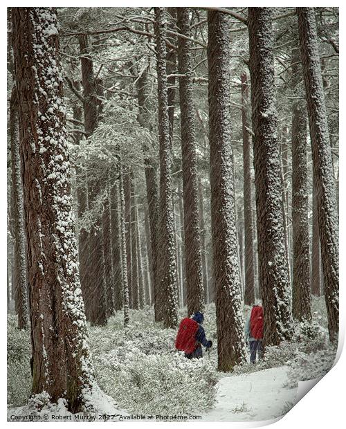Winter Backpackers Print by Robert Murray