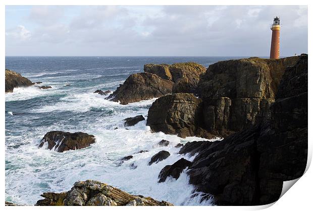 Majestic Seascape of Ness Lighthouse Print by Robert Murray