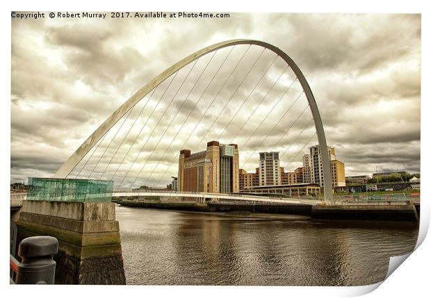 The Millenium Bridge - Newcastle Print by Robert Murray