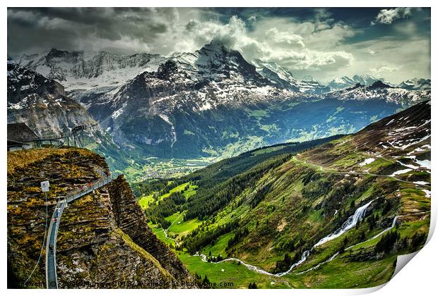 View Into Grindelwald Valley Print by Robert Murray