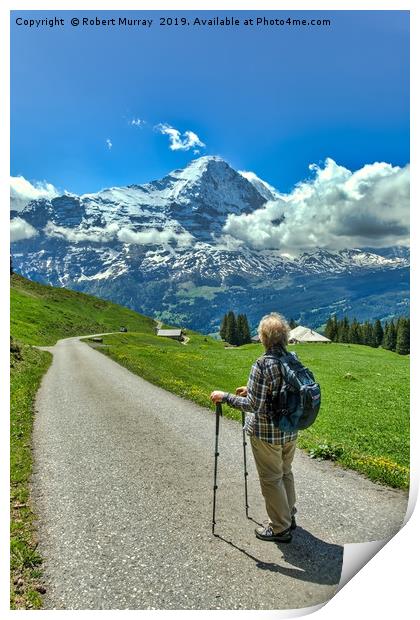 Contemplating the Eiger Print by Robert Murray
