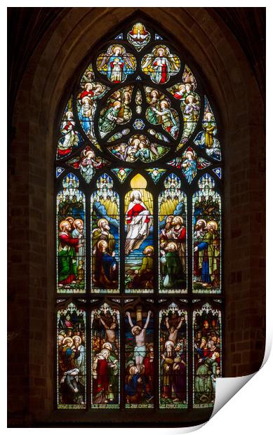Stained glass window, St. Giles' Cathedral, Edinburgh, Scotland. 2 Print by Robert Murray