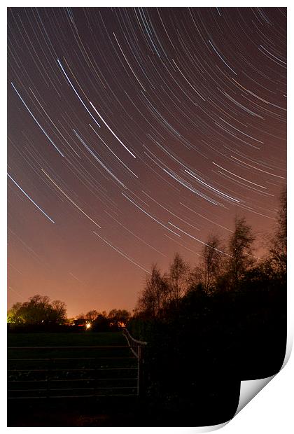 Star Trail Dorchester on Thames Print by Andy Heap