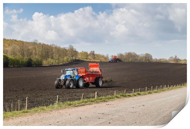 Tractors muck spreading Print by Jason Wells