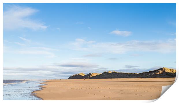 Waves lap up on Formby beach Print by Jason Wells