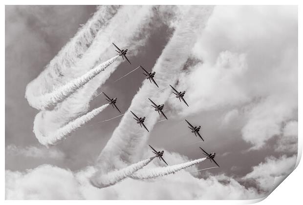 Red Arrows flying the Typhoon formation Print by Jason Wells