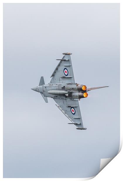 RAF Typhoon accelerates into a tight turn Print by Jason Wells