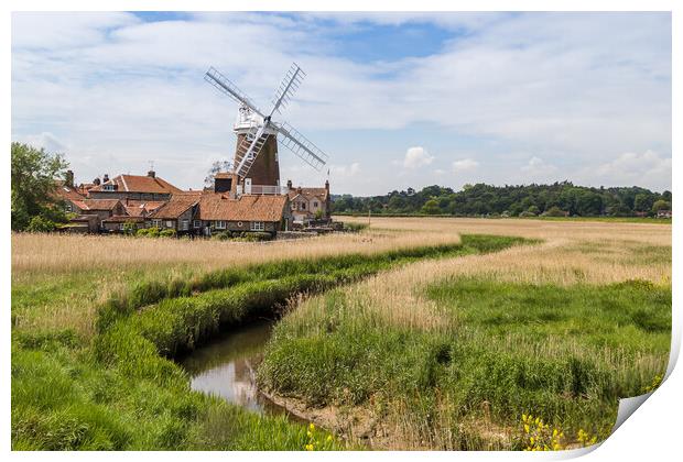 Channel leading to Cley Windmill Print by Jason Wells