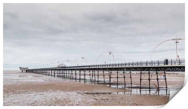 Southport Pier at low tide Print by Jason Wells