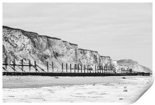 Sea defences at West Runton Print by Jason Wells