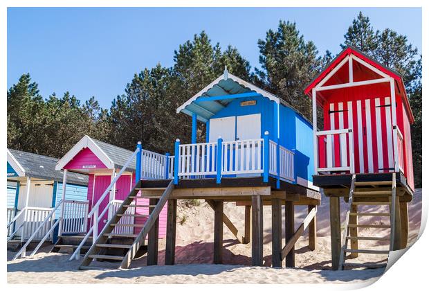 Colourful beach huts at Wells next the Sea Print by Jason Wells