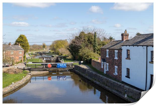 Locks on the Rufford branch of the Leeds Liverpool canal Print by Jason Wells
