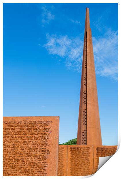 Memorial Spire behind one 57000 names Print by Jason Wells