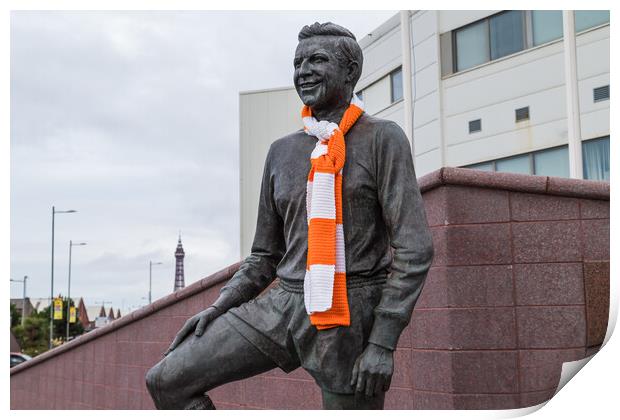 Jimmy Armfield statue in front of Blackpool Tower Print by Jason Wells