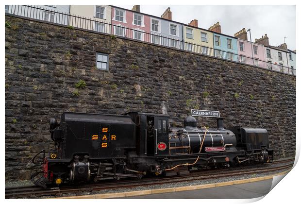 Steam train in Caernarfon station Print by Jason Wells