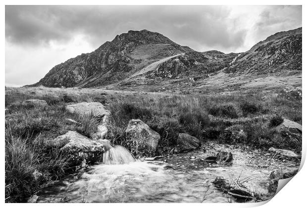 Water spilling into a pool at Pont Pen-y-benglog Print by Jason Wells