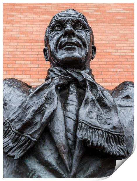 Close up of the Bill Shankly statue at Anfield stadium Print by Jason Wells