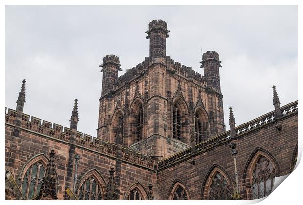 Looking up at Chester Cathedral Print by Jason Wells