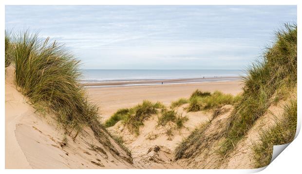 Looking down on Formby beach Print by Jason Wells
