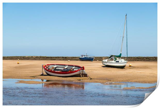 Fishing boats beached at Wells next the Sea Print by Jason Wells