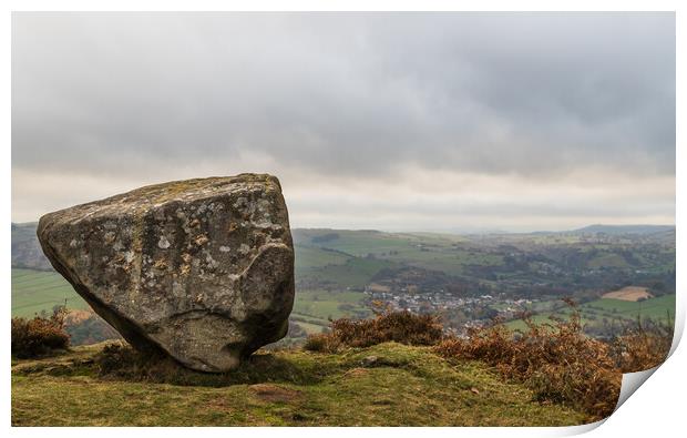 Rock on Baslow Edge Print by Jason Wells