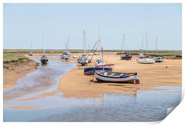 Boats by the quay at Wells next the Sea Print by Jason Wells