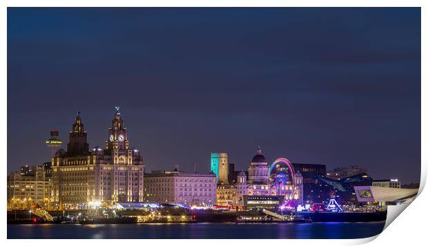 Liverpool at night Print by Jason Wells