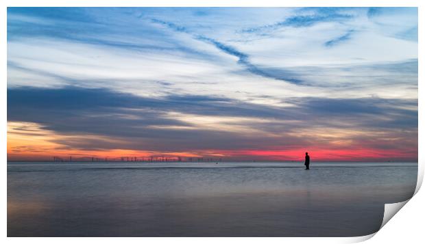 Iron Man in front of a colourful sky Print by Jason Wells