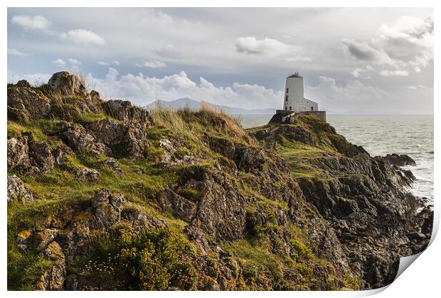 Twr Mawr on a rocky headland Print by Jason Wells