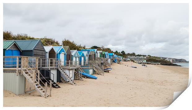 Abersoch beach huts Print by Jason Wells
