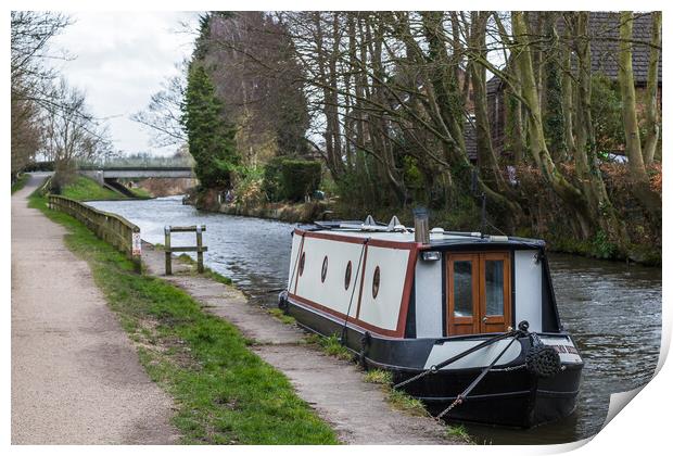 Small narrow boat on the canal Print by Jason Wells