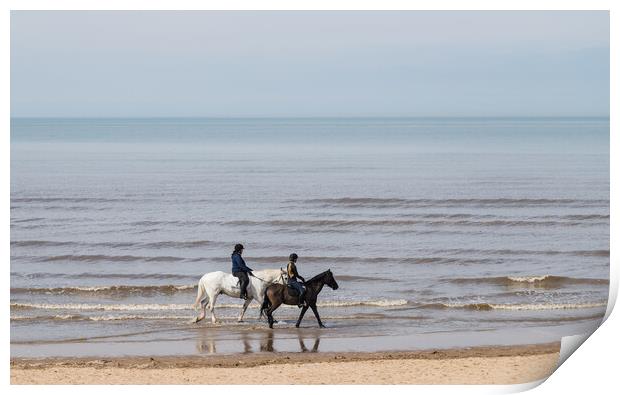 Horse riders on Formby beach Print by Jason Wells