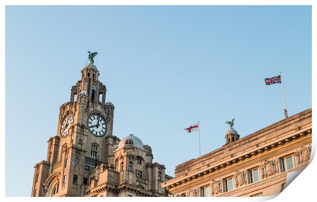 Royal Liver Building dominates the Liverpool skyline Print by Jason Wells