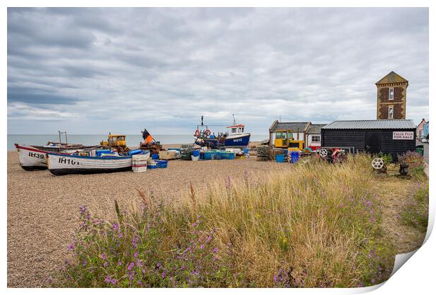 Aldeburgh waterfront full of colour Print by Jason Wells