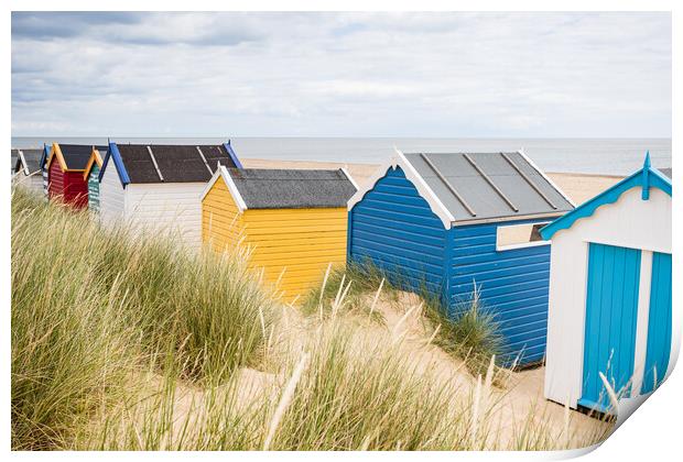 Southwold beach huts Print by Jason Wells