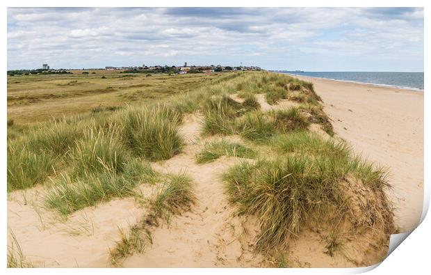 Southwold seen over the sand dunes Print by Jason Wells