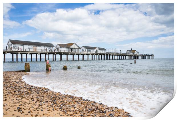 Southwold Pier juts out into the sea Print by Jason Wells
