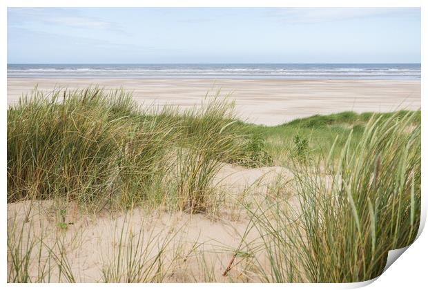 Ainsdale beach over the sand dunes Print by Jason Wells
