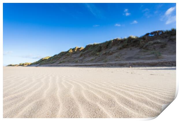 Wavy patterns on Formby beach Print by Jason Wells