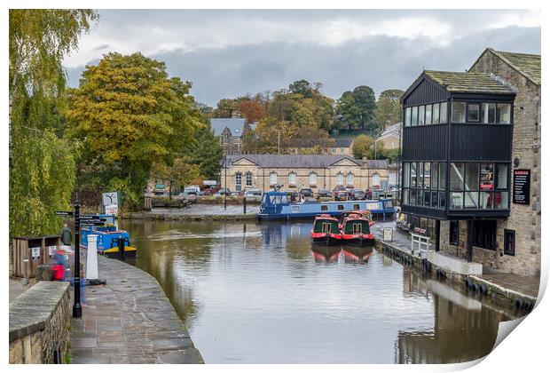 Looking down on Skipton canal basin Print by Jason Wells