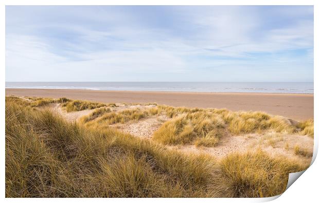 Ainsdale beach empty in winter Print by Jason Wells