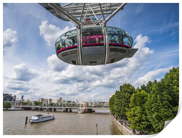 Going up on the London Eye Print by Jason Wells