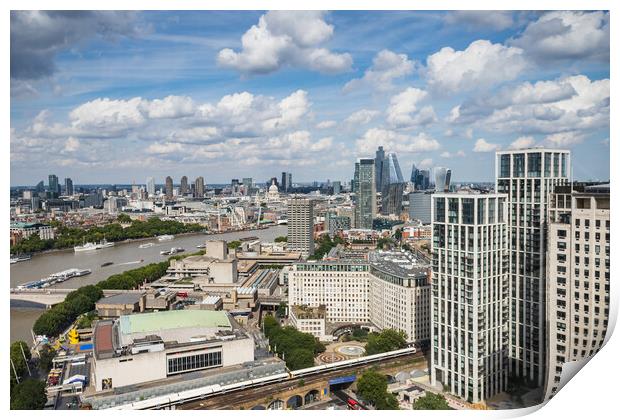 Looking down on the Southbank Centre Print by Jason Wells