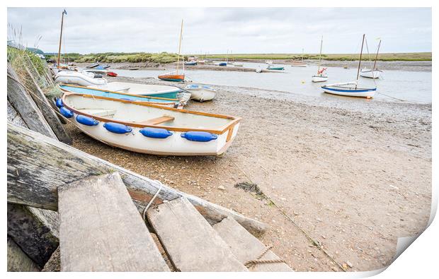 Steps lead down at Burnham Overy Staithe Print by Jason Wells